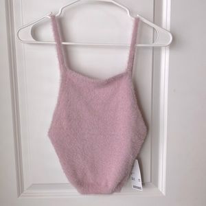 Urban Outfitters Pink Fuzzy Fur Camisole Tank Top